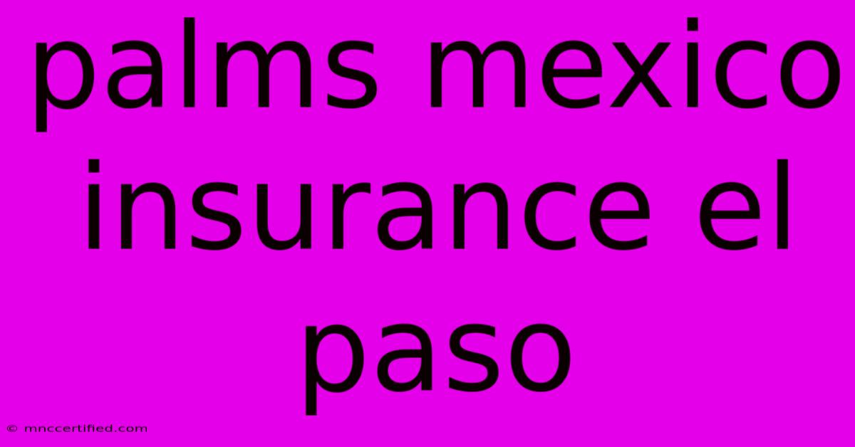 Palms Mexico Insurance El Paso