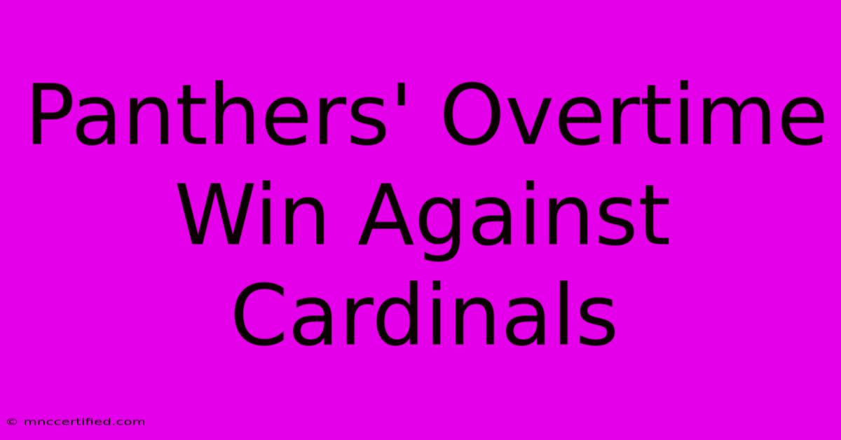 Panthers' Overtime Win Against Cardinals