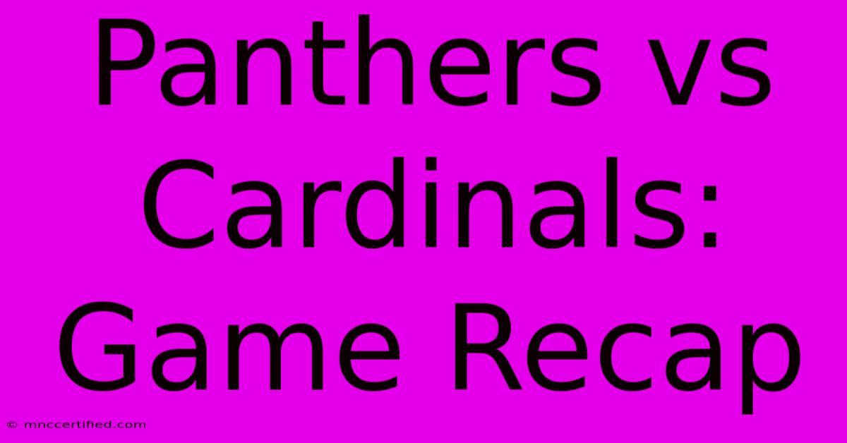 Panthers Vs Cardinals: Game Recap