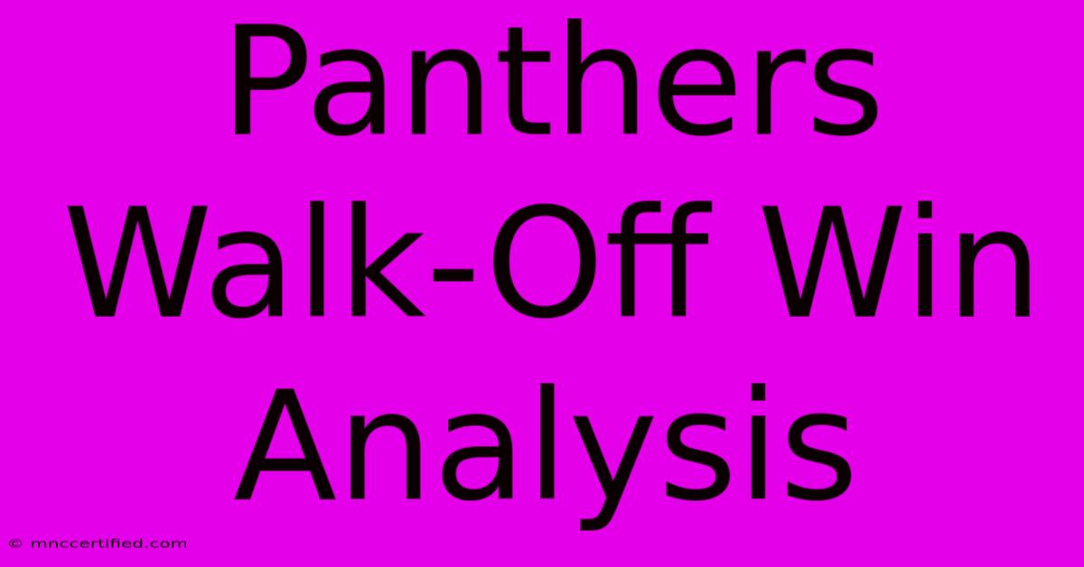 Panthers Walk-Off Win Analysis