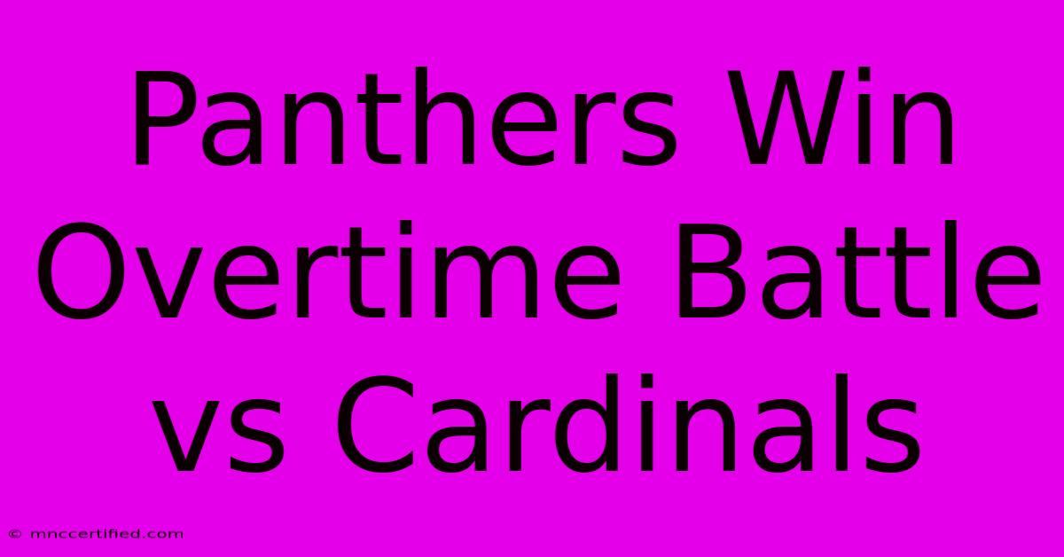 Panthers Win Overtime Battle Vs Cardinals