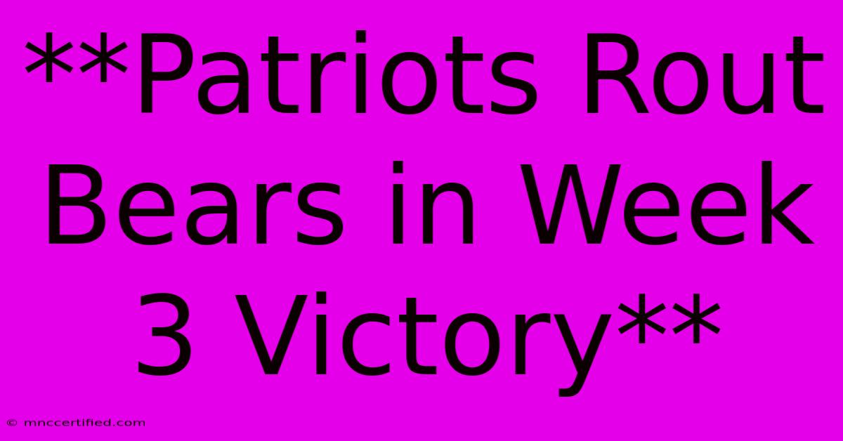 **Patriots Rout Bears In Week 3 Victory**