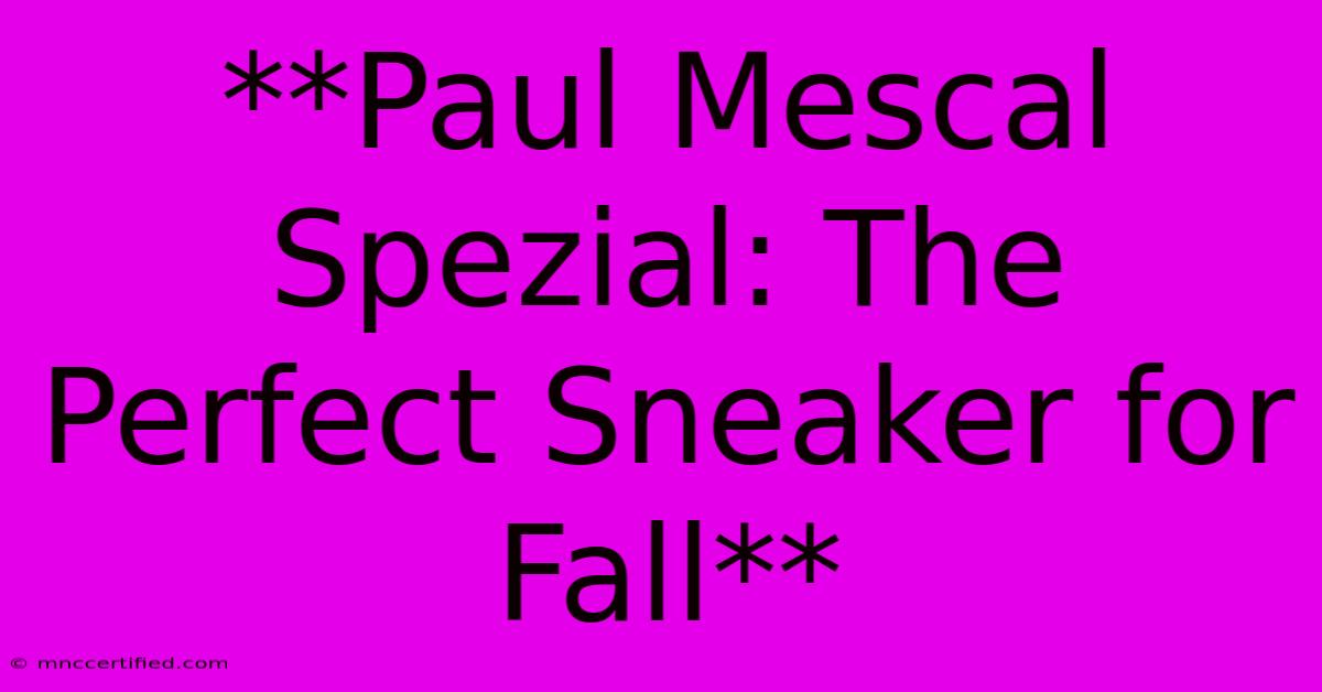 **Paul Mescal Spezial: The Perfect Sneaker For Fall** 