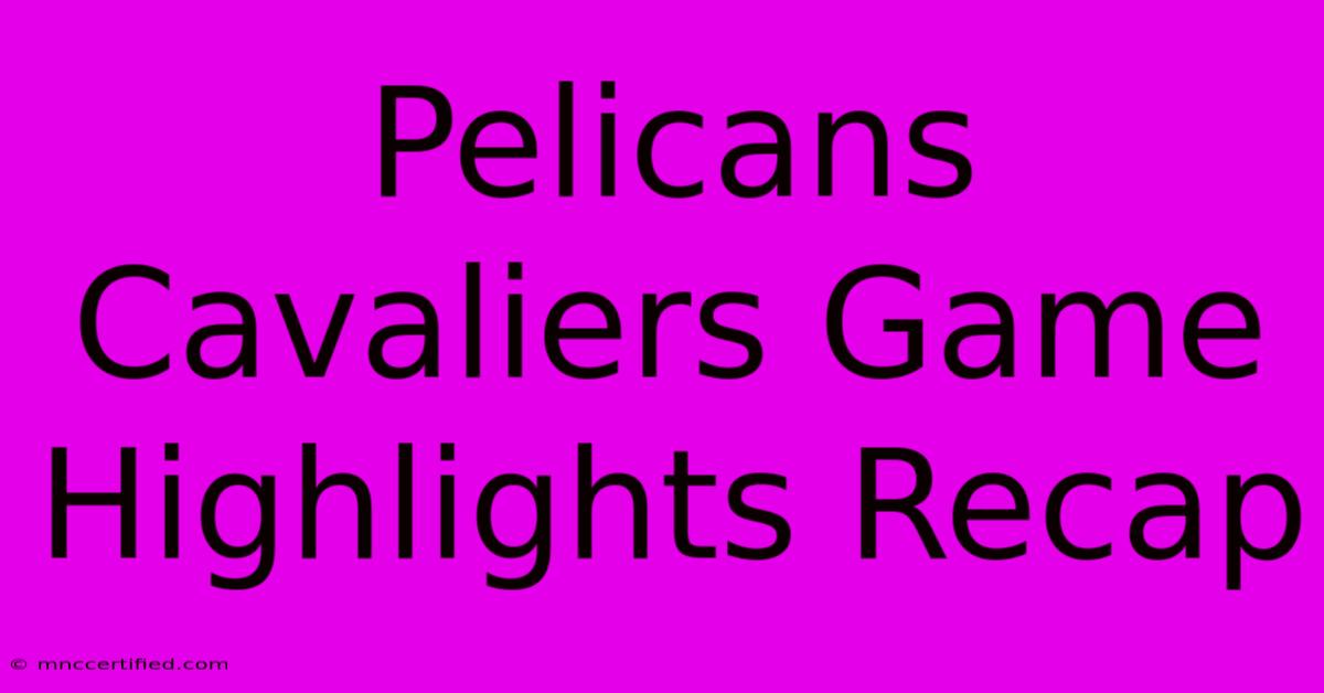 Pelicans Cavaliers Game Highlights Recap