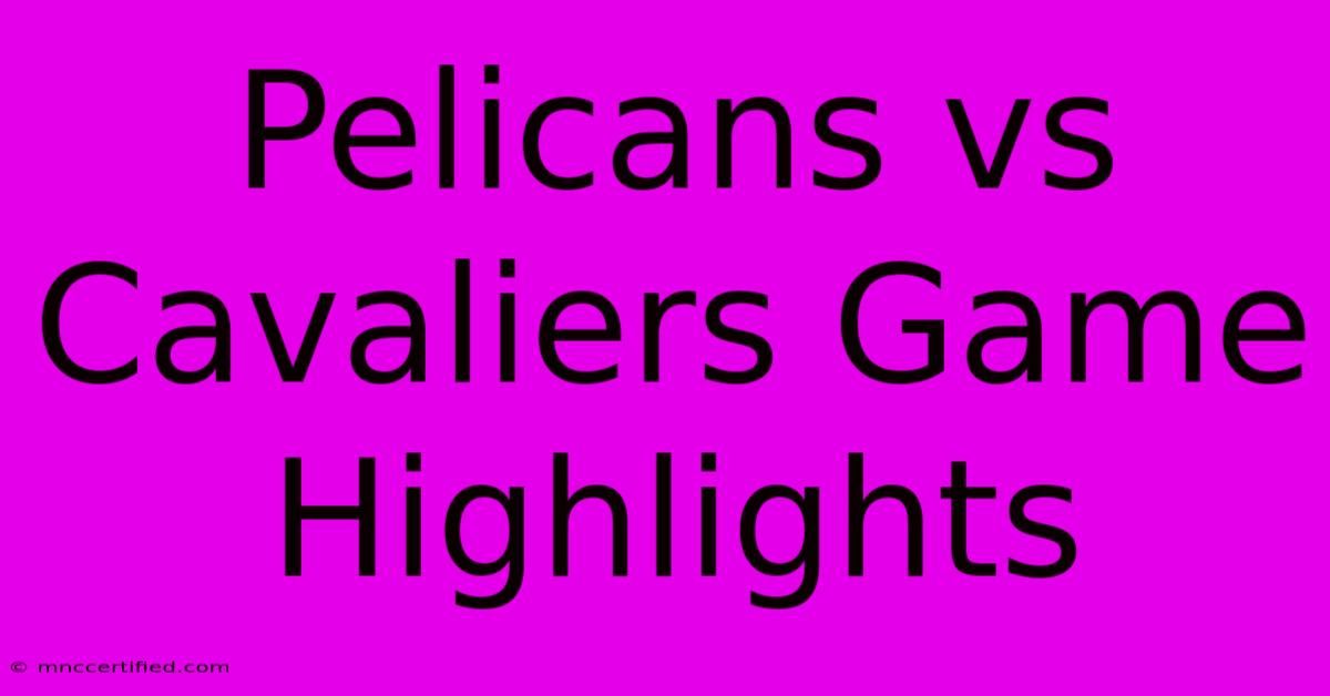 Pelicans Vs Cavaliers Game Highlights