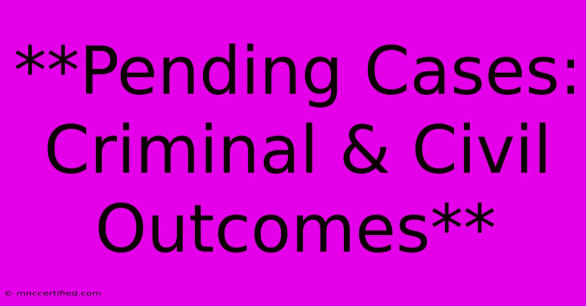 **Pending Cases: Criminal & Civil Outcomes**