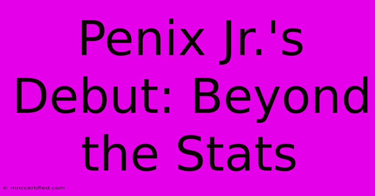 Penix Jr.'s Debut: Beyond The Stats