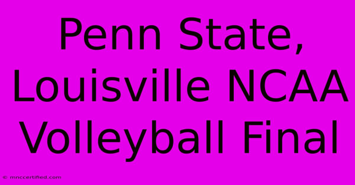 Penn State, Louisville NCAA Volleyball Final