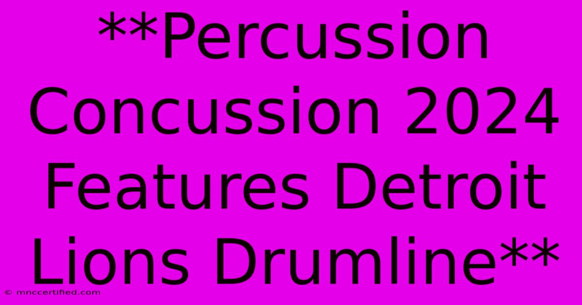 **Percussion Concussion 2024 Features Detroit Lions Drumline** 