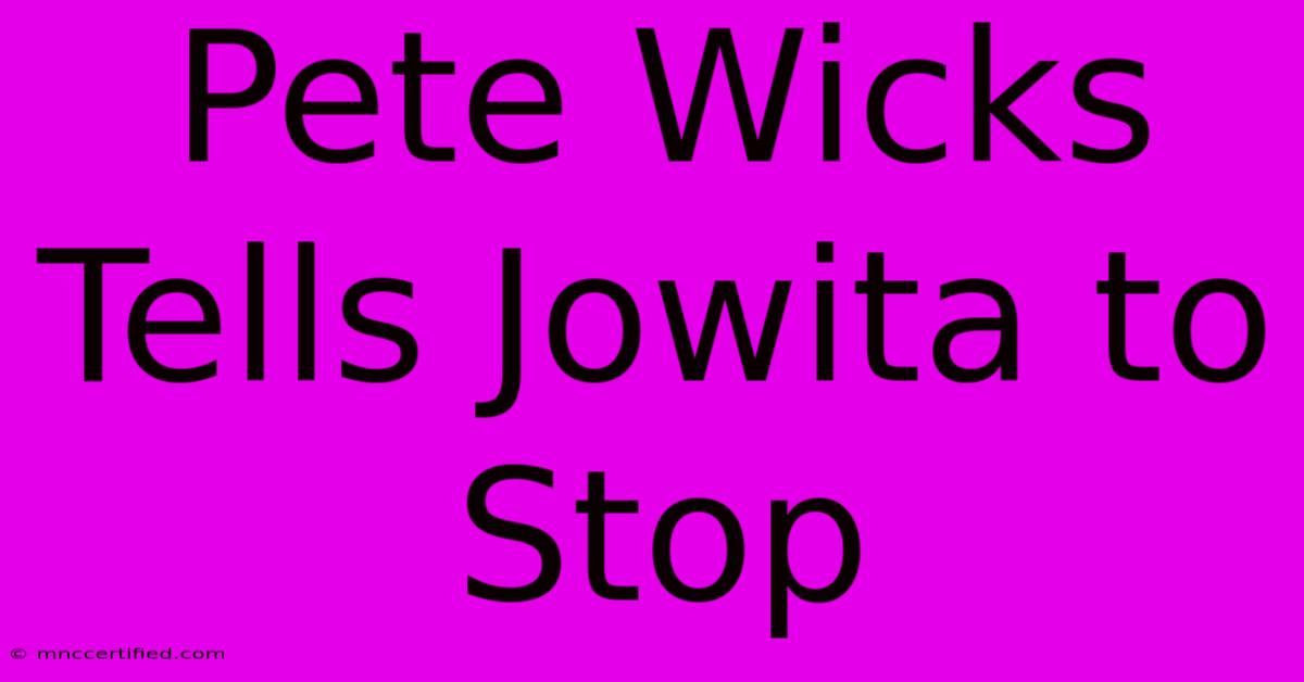 Pete Wicks Tells Jowita To Stop