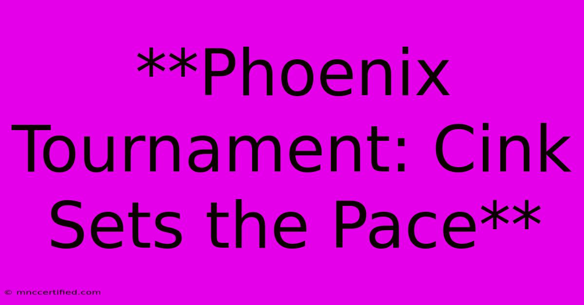 **Phoenix Tournament: Cink Sets The Pace** 