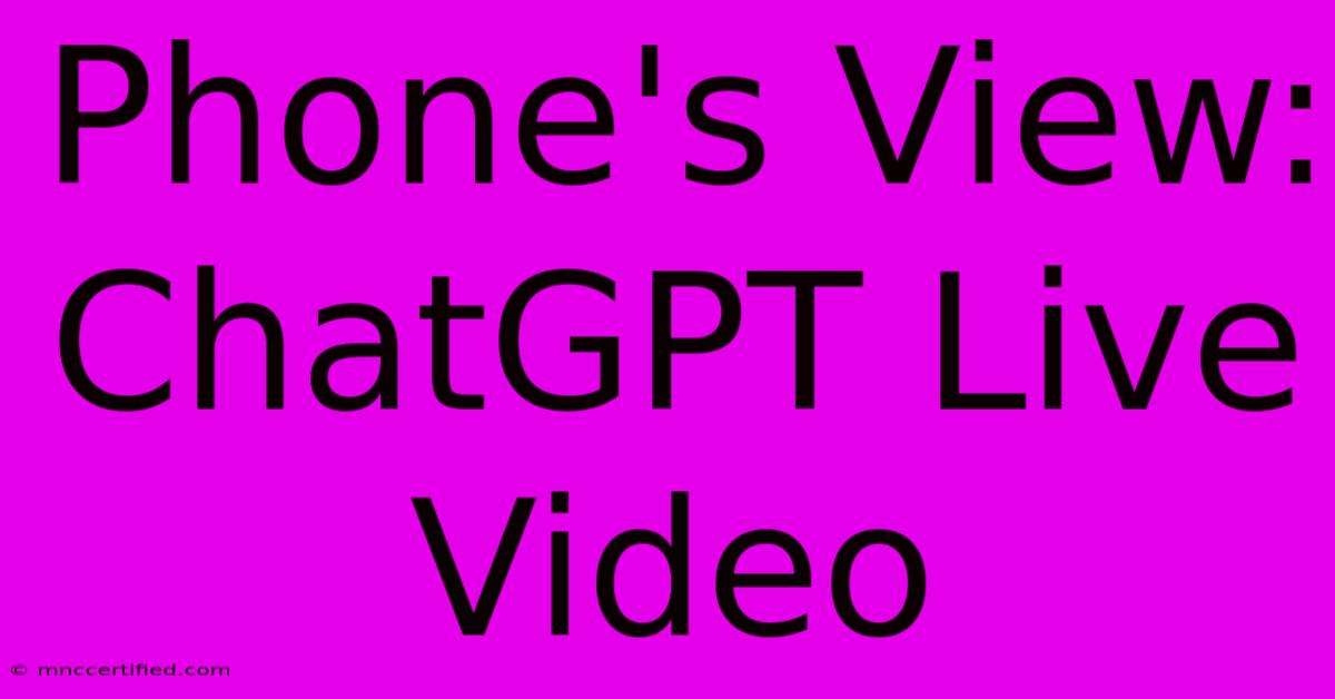 Phone's View: ChatGPT Live Video