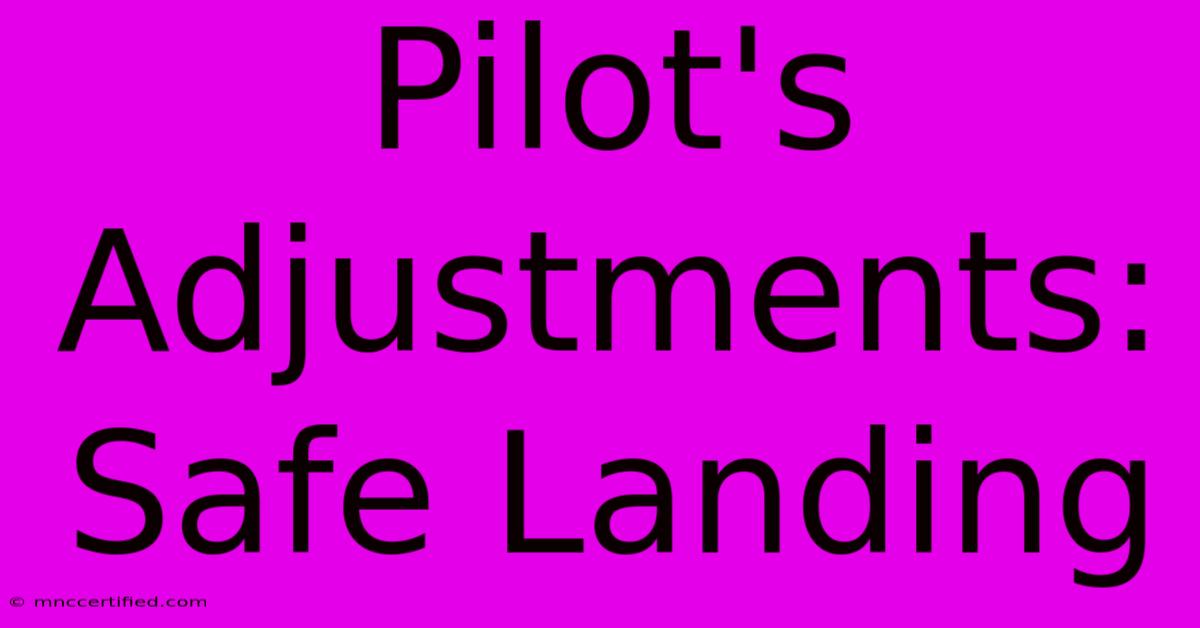 Pilot's Adjustments: Safe Landing