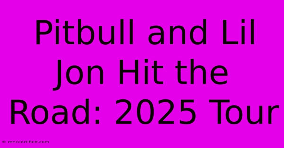 Pitbull And Lil Jon Hit The Road: 2025 Tour