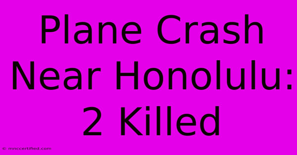 Plane Crash Near Honolulu: 2 Killed