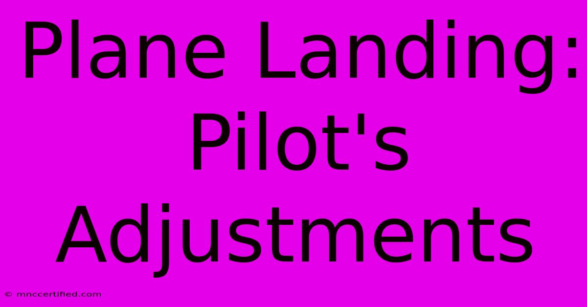 Plane Landing: Pilot's Adjustments