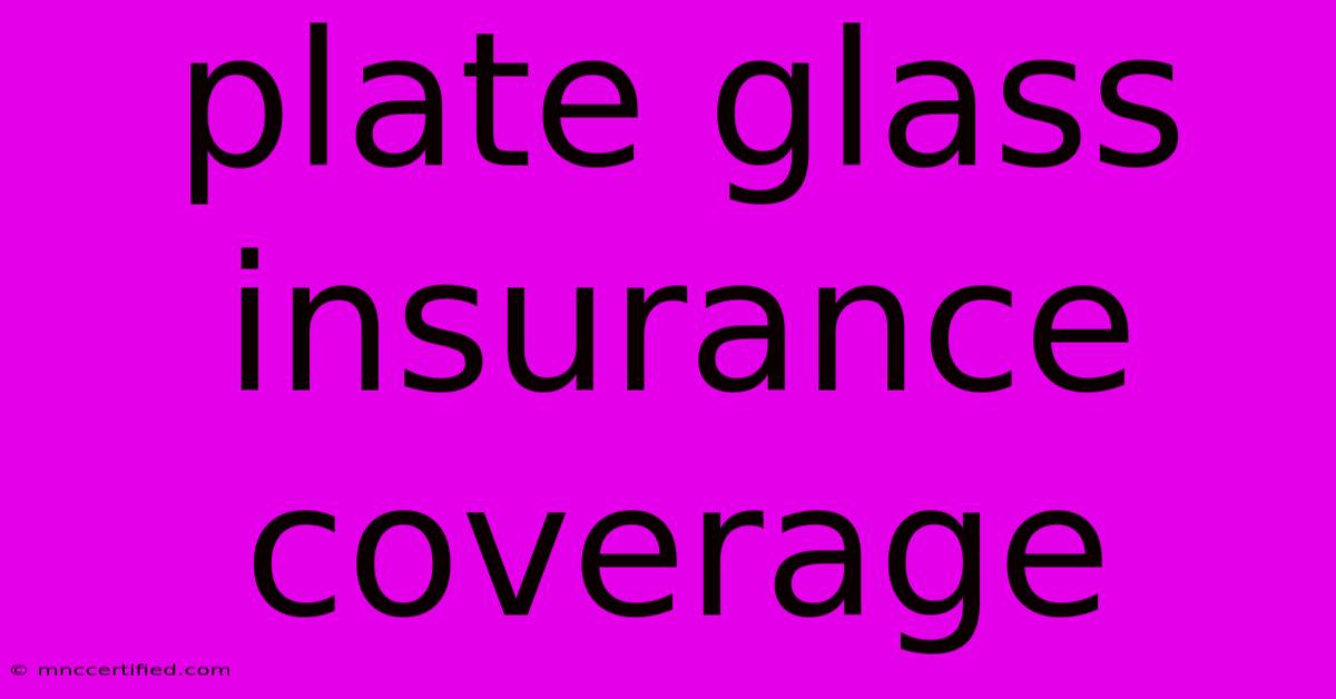 Plate Glass Insurance Coverage