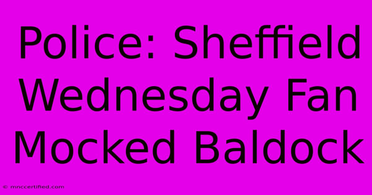 Police: Sheffield Wednesday Fan Mocked Baldock 