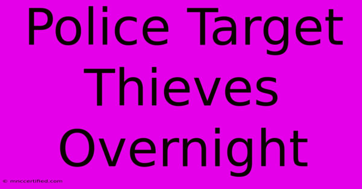 Police Target Thieves Overnight