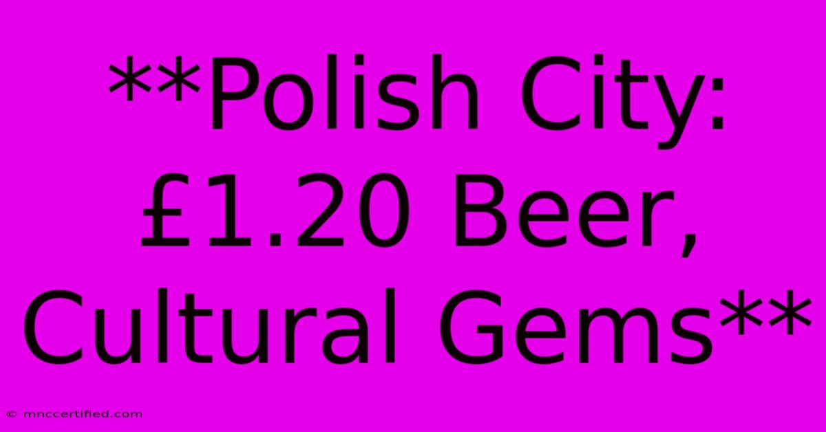 **Polish City: £1.20 Beer, Cultural Gems** 