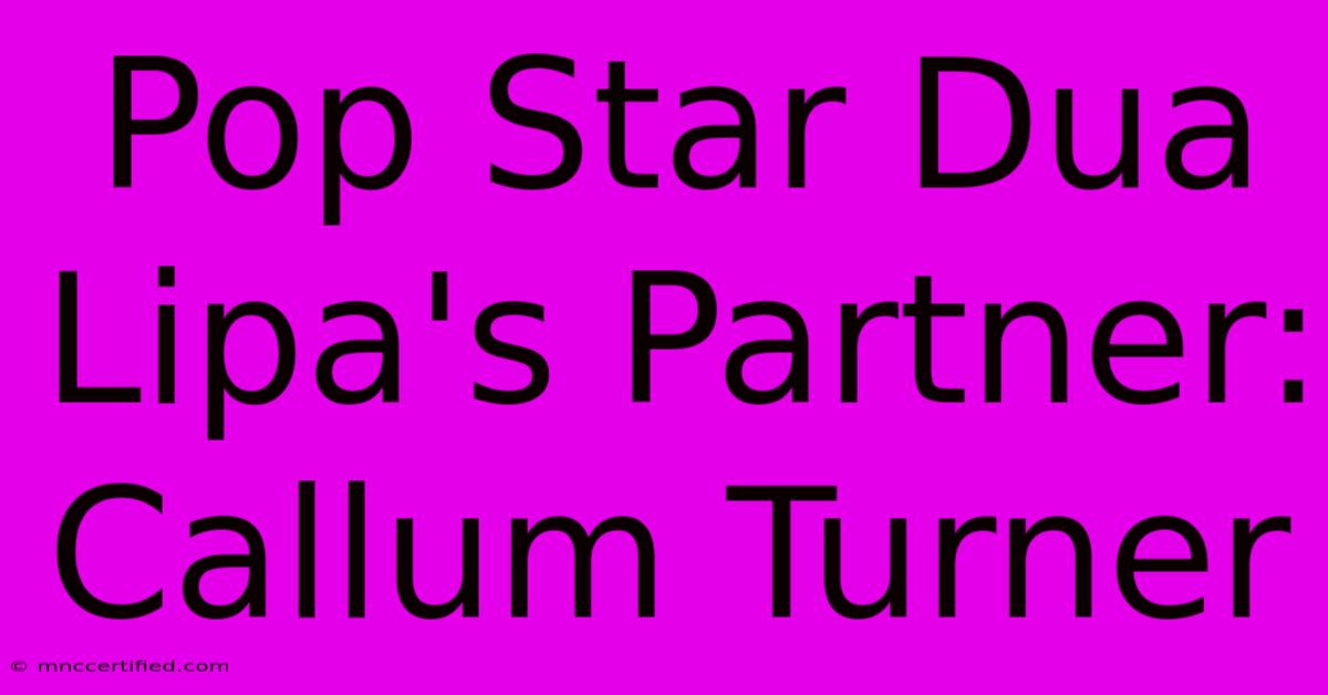 Pop Star Dua Lipa's Partner: Callum Turner