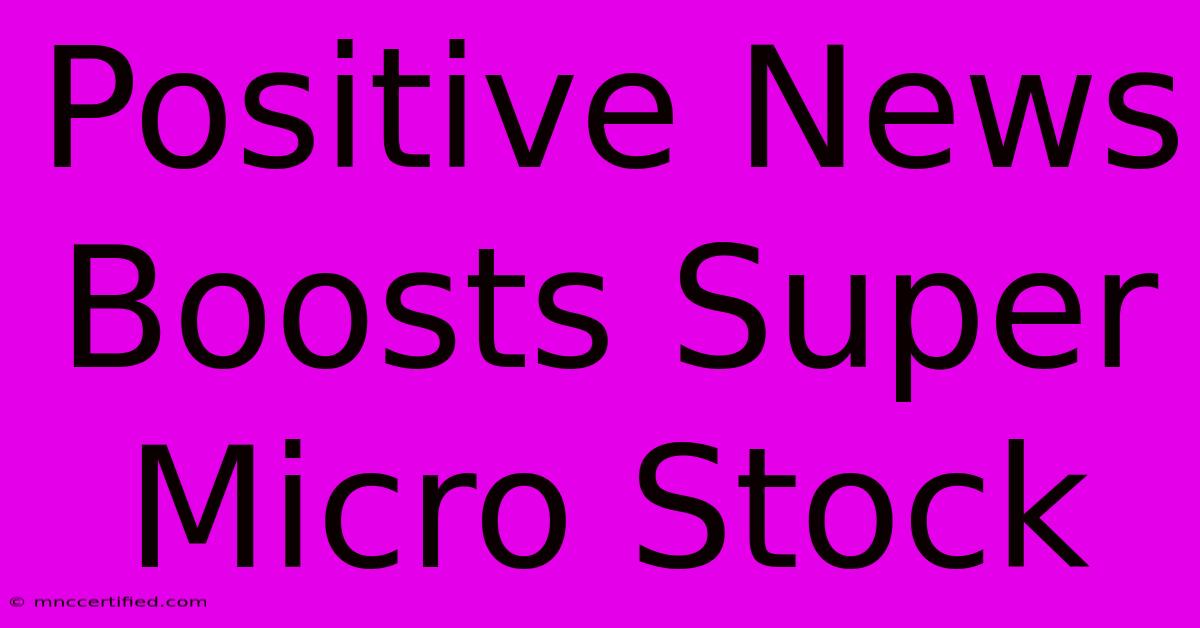 Positive News Boosts Super Micro Stock