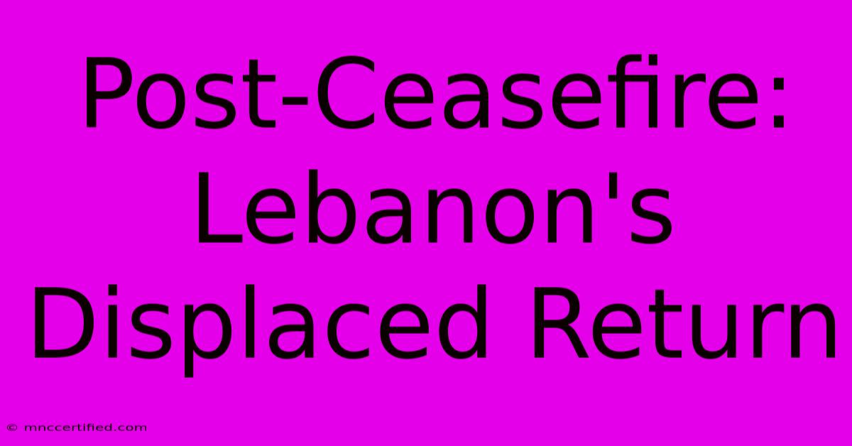 Post-Ceasefire: Lebanon's Displaced Return