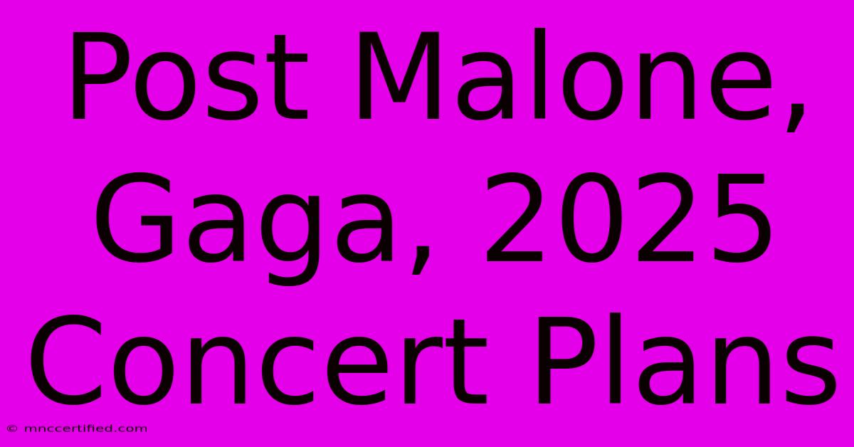 Post Malone, Gaga, 2025 Concert Plans