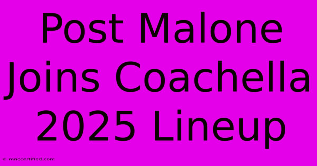 Post Malone Joins Coachella 2025 Lineup