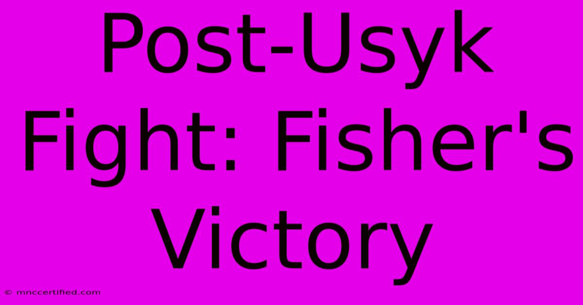 Post-Usyk Fight: Fisher's Victory