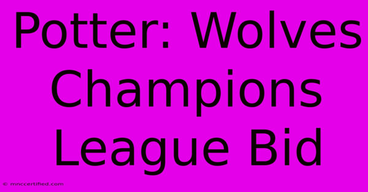 Potter: Wolves Champions League Bid