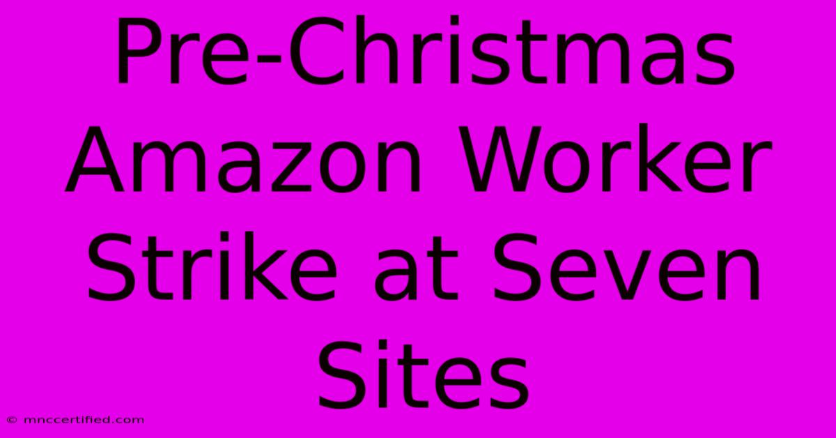 Pre-Christmas Amazon Worker Strike At Seven Sites