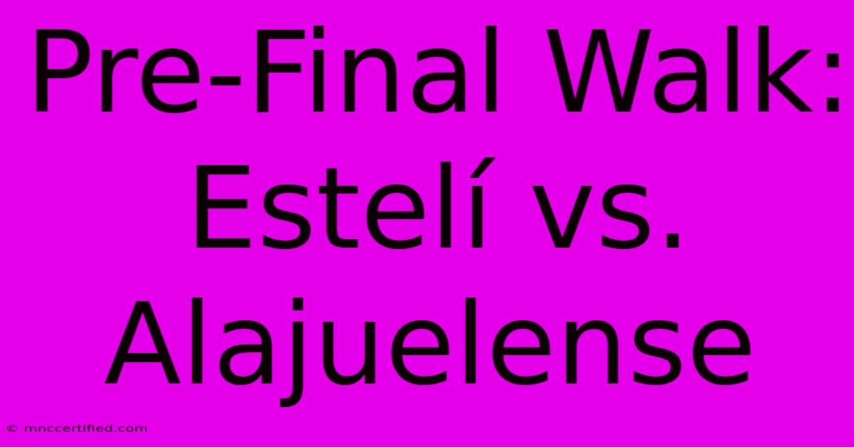 Pre-Final Walk: Estelí Vs. Alajuelense