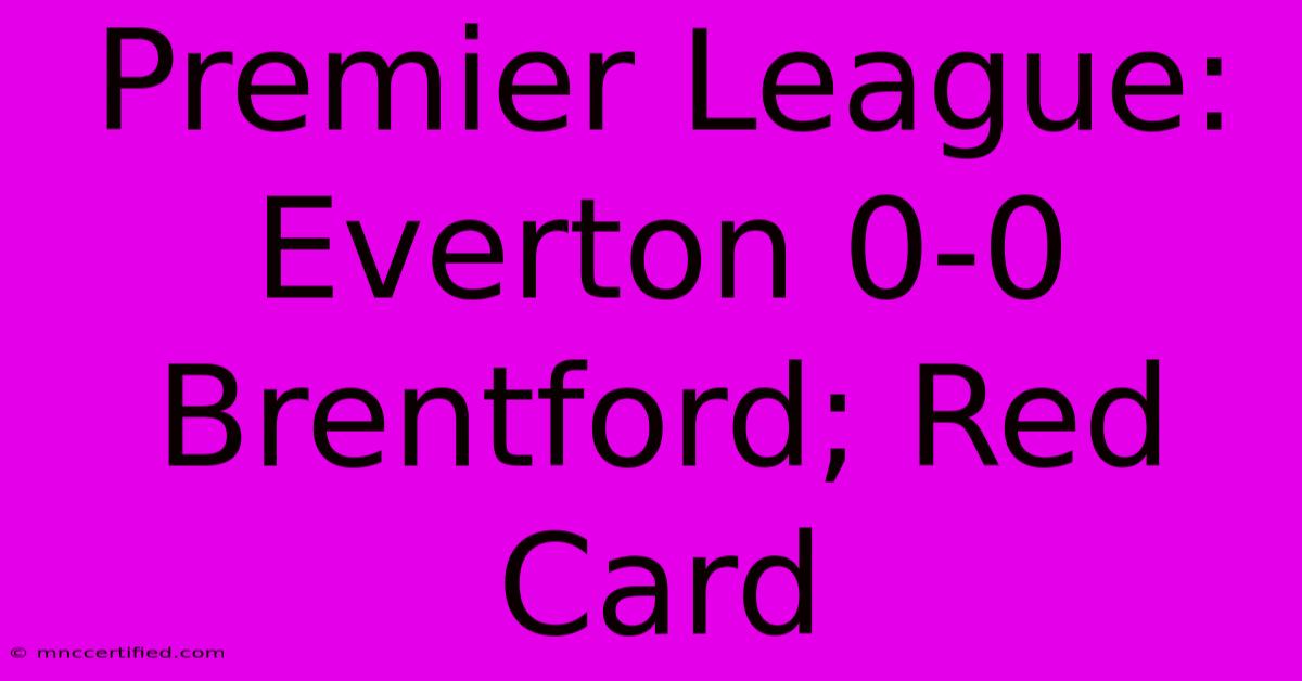 Premier League: Everton 0-0 Brentford; Red Card