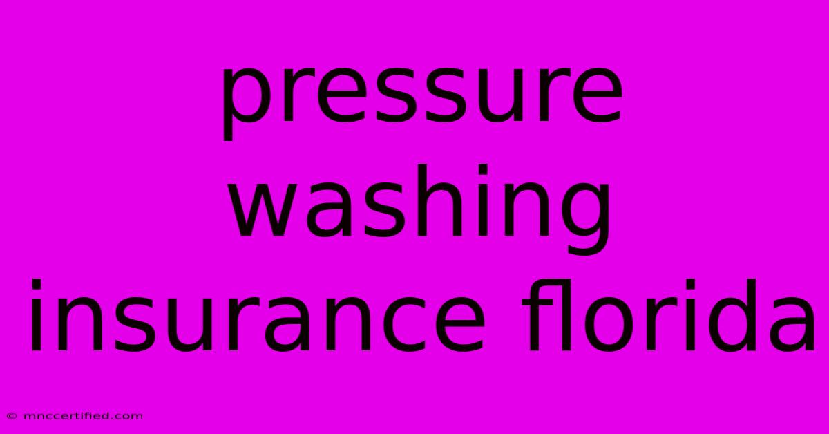 Pressure Washing Insurance Florida