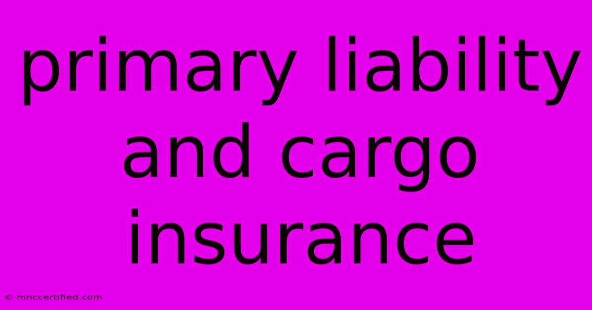 Primary Liability And Cargo Insurance