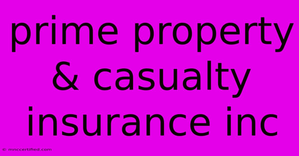 Prime Property & Casualty Insurance Inc