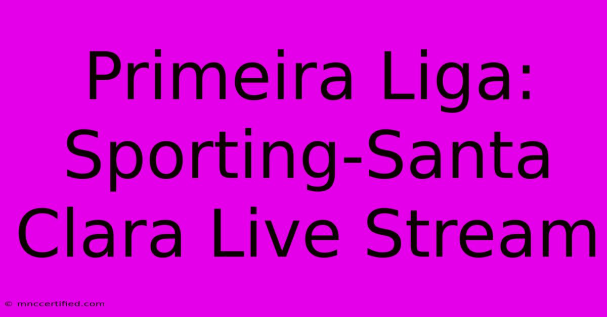 Primeira Liga: Sporting-Santa Clara Live Stream