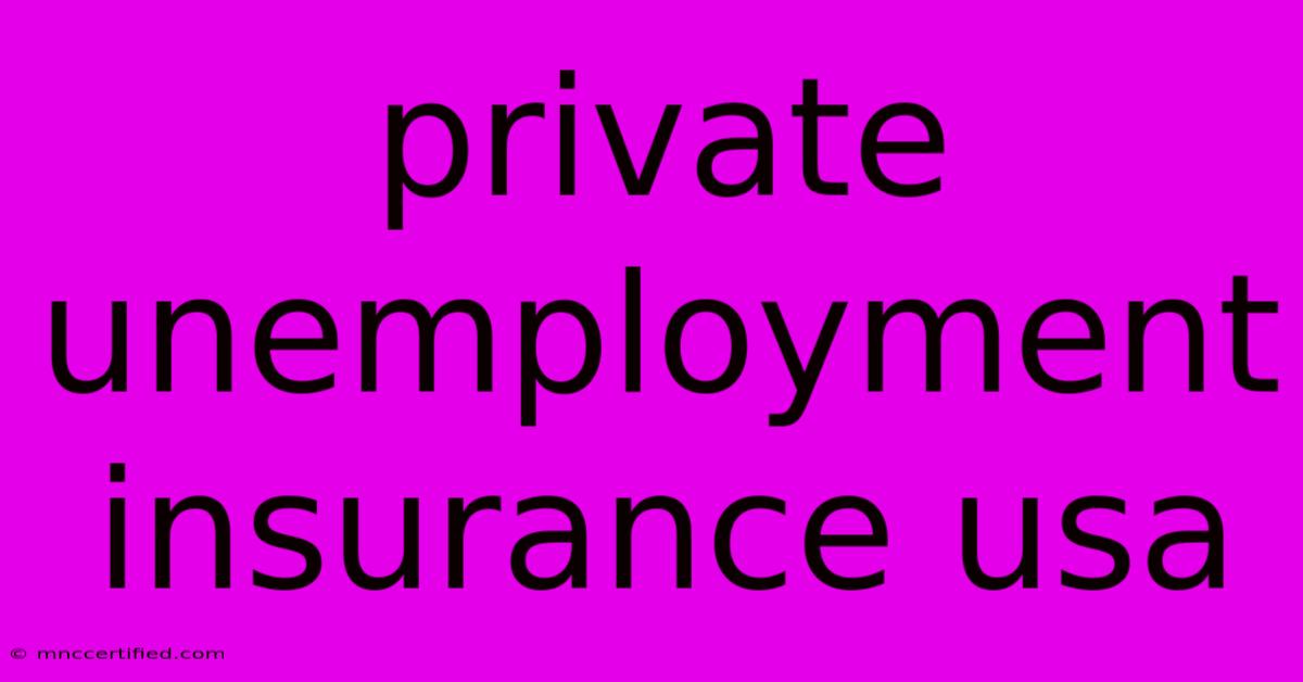 Private Unemployment Insurance Usa