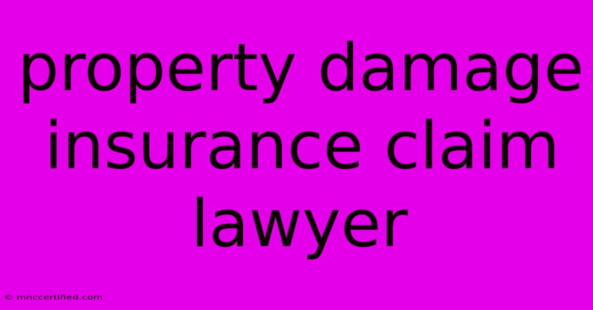 Property Damage Insurance Claim Lawyer