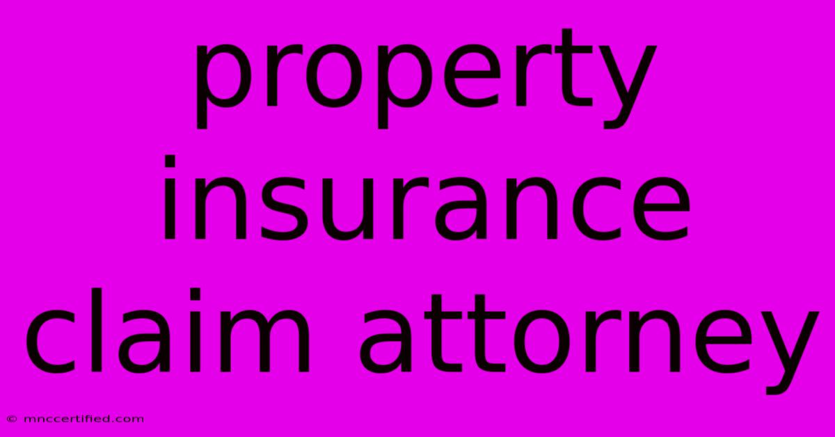 Property Insurance Claim Attorney