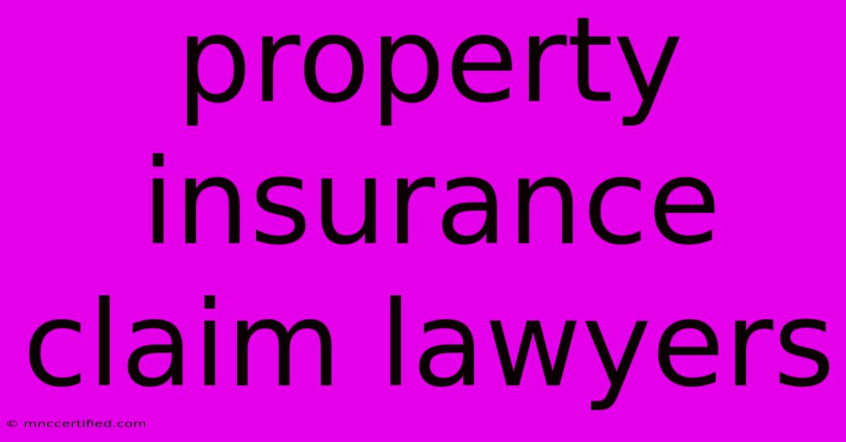 Property Insurance Claim Lawyers