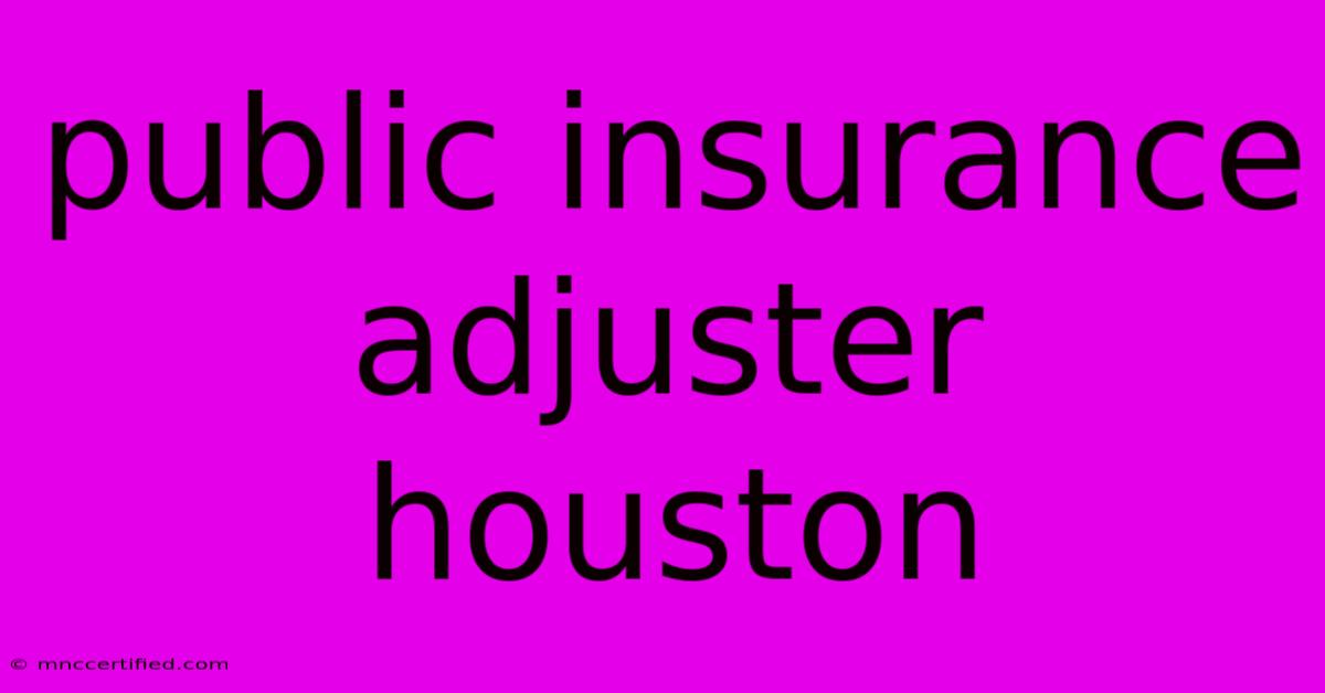 Public Insurance Adjuster Houston