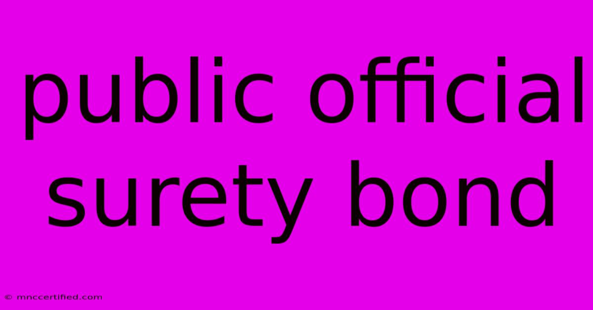 Public Official Surety Bond