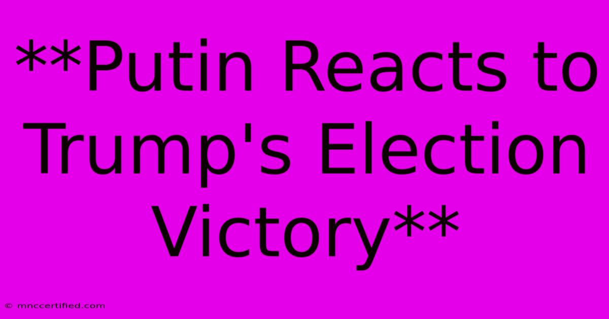 **Putin Reacts To Trump's Election Victory**