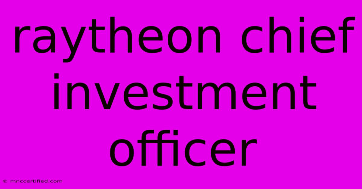 Raytheon Chief Investment Officer