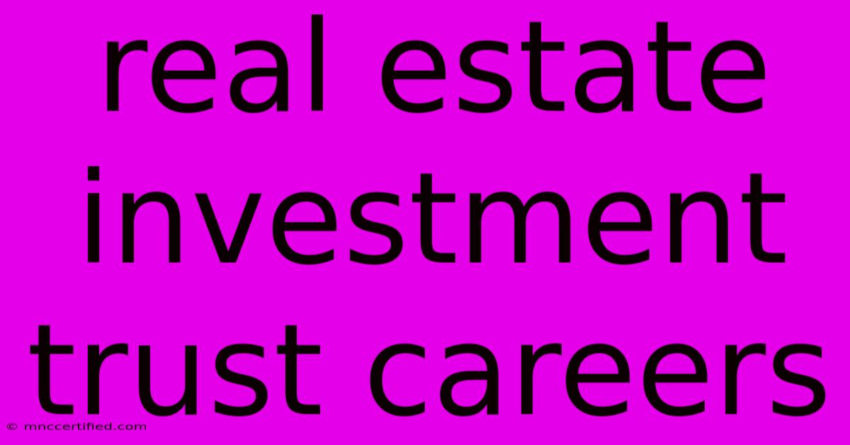 Real Estate Investment Trust Careers