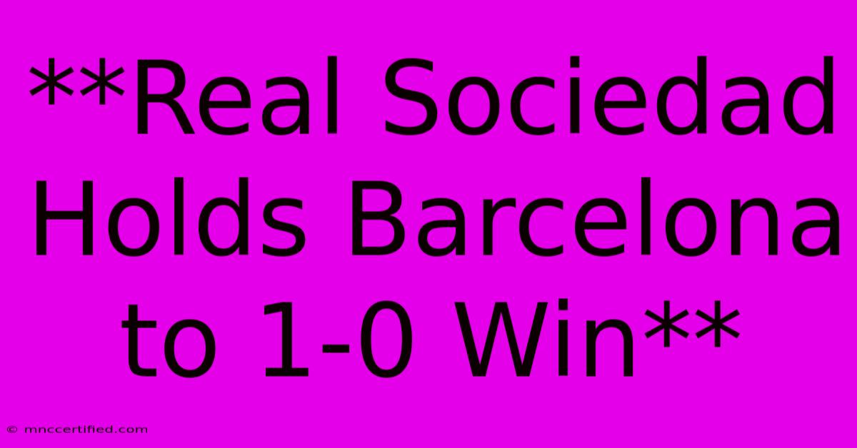 **Real Sociedad Holds Barcelona To 1-0 Win** 