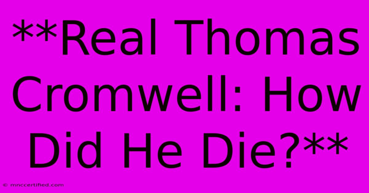 **Real Thomas Cromwell: How Did He Die?**