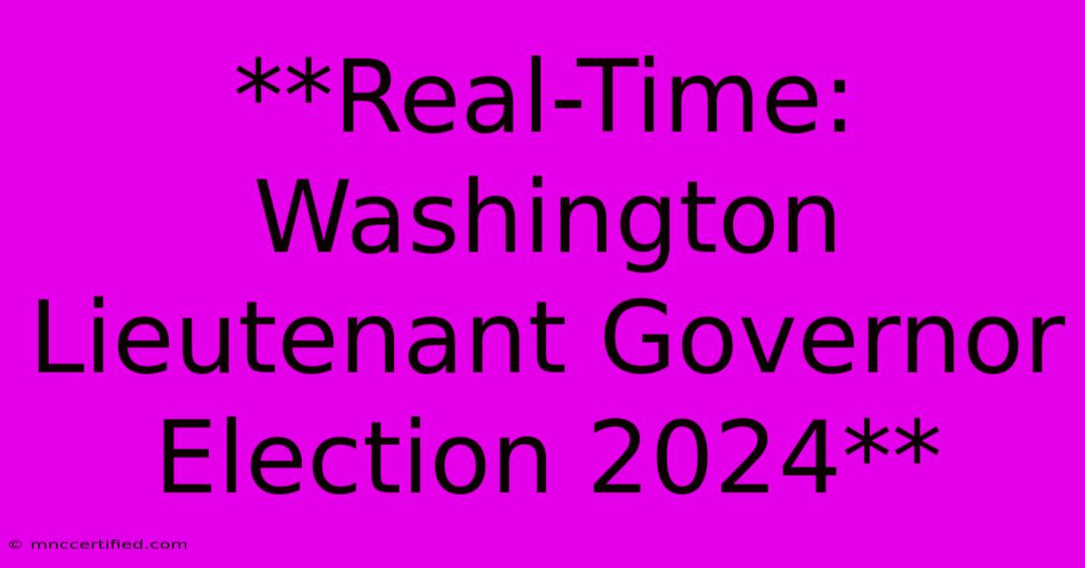 **Real-Time: Washington Lieutenant Governor Election 2024** 